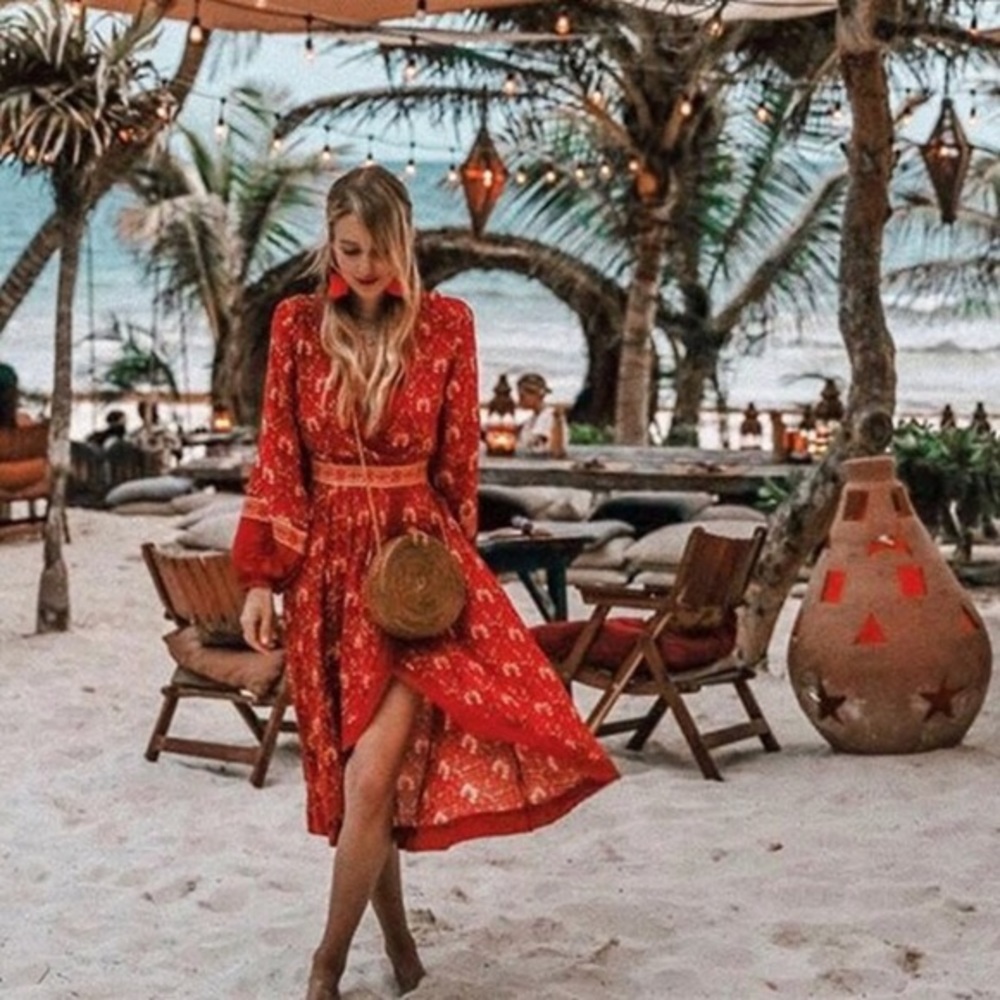 SPELL & THE GYPSY | Red Jewel Soirée Dress